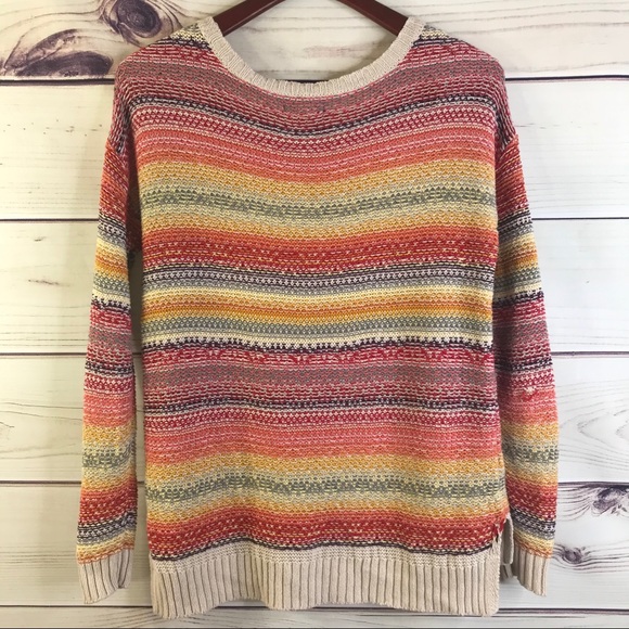 American Eagle Striped Rainbow Knit Sweater - Picture 2 of 6